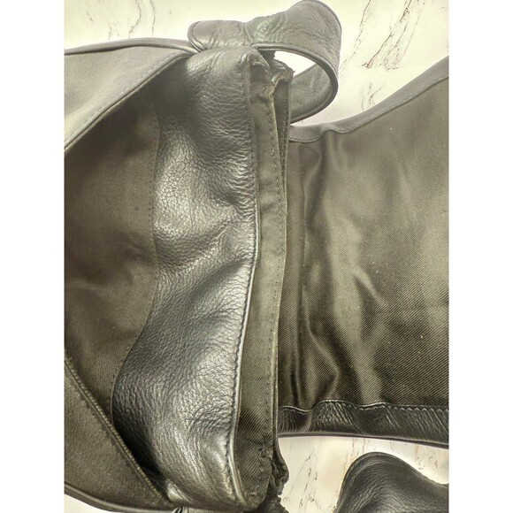 Vintage Wilsons Genuine Leather Black Shoulder Bag 90's EXCELLENT - Picture 5 of 16
